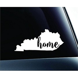 Home Kentucky State Frankfort Symbol Sticker Decal Car Truck Window Computer Laptop (White)