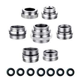 7 Piece Faucet Adapter Kits, Kitchen Brass Male & Female Aerator Adapters for Water Filter, Standard Hose，Garden Hose via Diverter