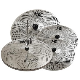 Low-volume cymbal set Gold and silver muffled cymbals 14-inch hi-hat + 16-inch crash + 18-inch crash + 20-inch ride Practice silent drum cymbal set (golden)