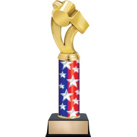 Crown Awards Personalized 11" Coach Whistle Pennant Star Trophy, Customize Now