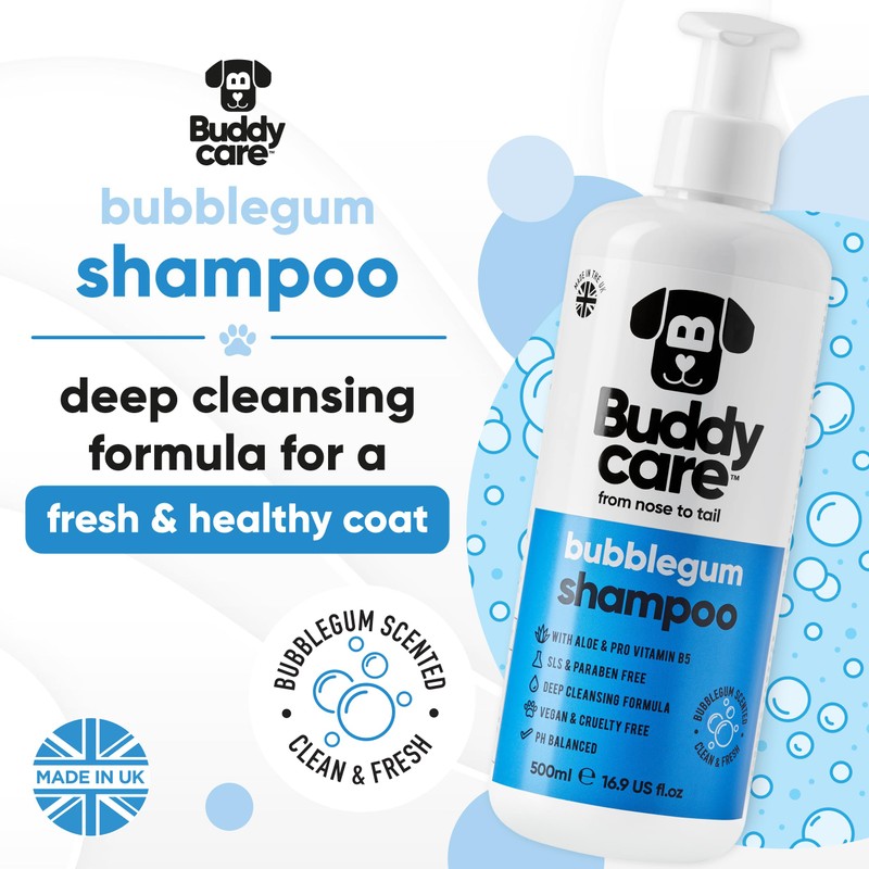 Bubblegum Dog Shampoo by Buddycare | Deep Cleansing Shampoo for