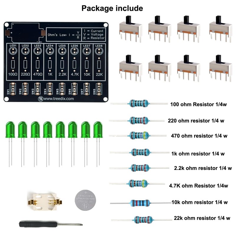 Treedix Soldering Exercise Kit, DIY Electronics Project Learning Board, Resistance
