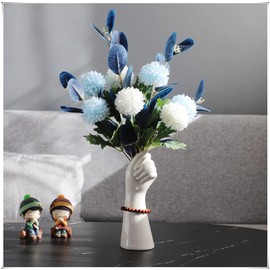 PENGJIEModern Hand Shaped Decorative Vase,9.25''H Ceramic Body Vase,Romehaha Art Small Flower Vase for Coffee Table Decor,Vases for Flowers,Shelf Living Room Home Farmhouse Table Decor