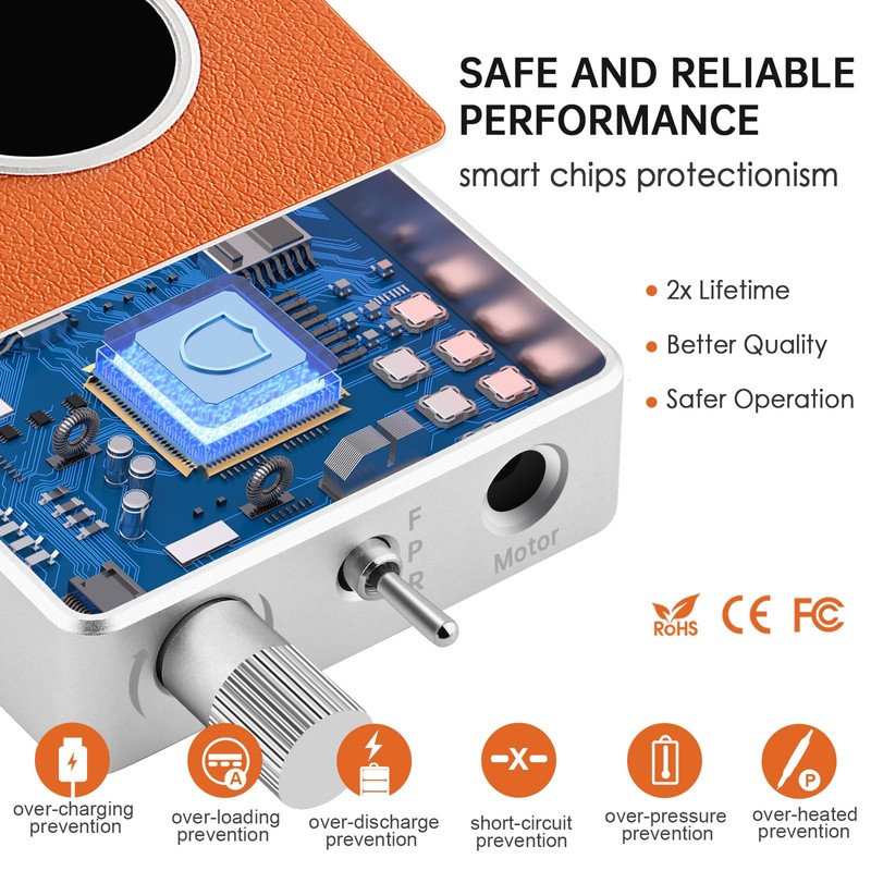 Kredioo Nagelfräser für Gelnägel Akku 35000 U/Min Elektrische Nagelfräser 2