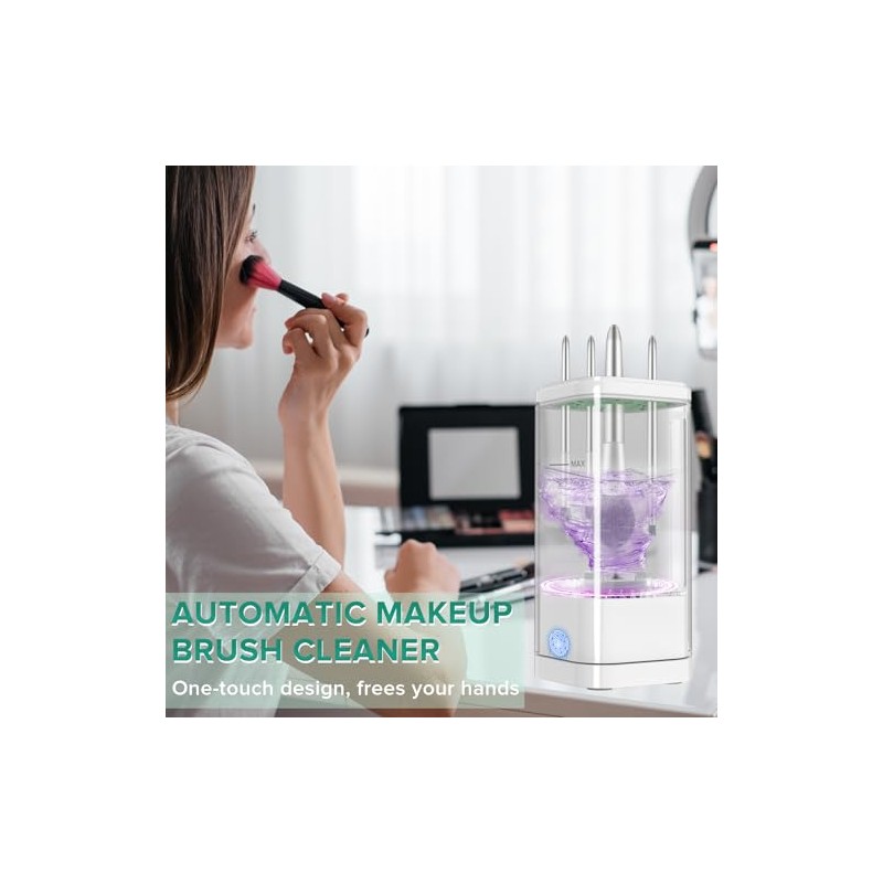 Electric Makeup Brush Cleaner Machine, Portable Cosmetic Brush Washer and