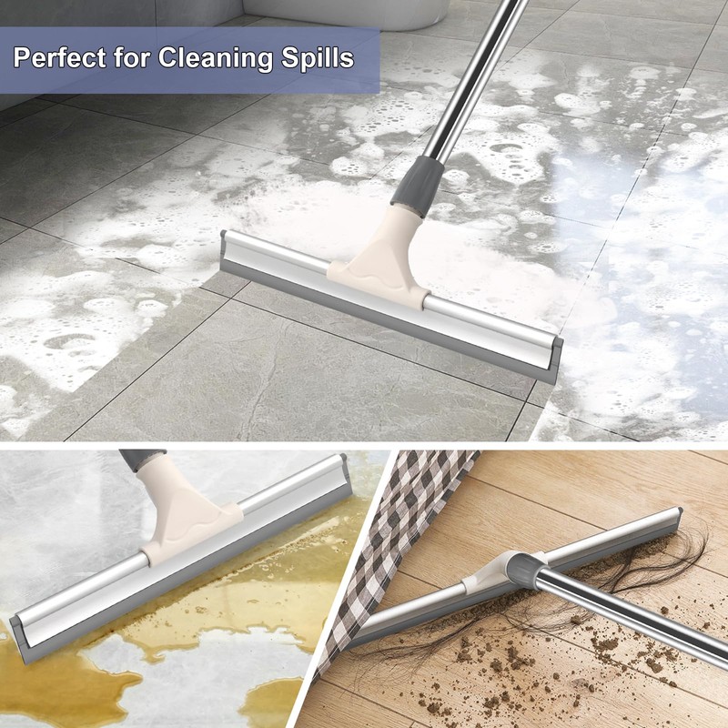 Newthinking Floor Squeegee Heavy Duty, 55 Inch Long Handle Wet