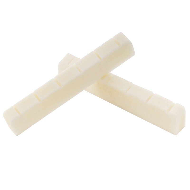 Muislcily Slotted 6-String Classical Guitar Bone Nut Guitar Parts, 52*6*9/8.5mm(Pack
