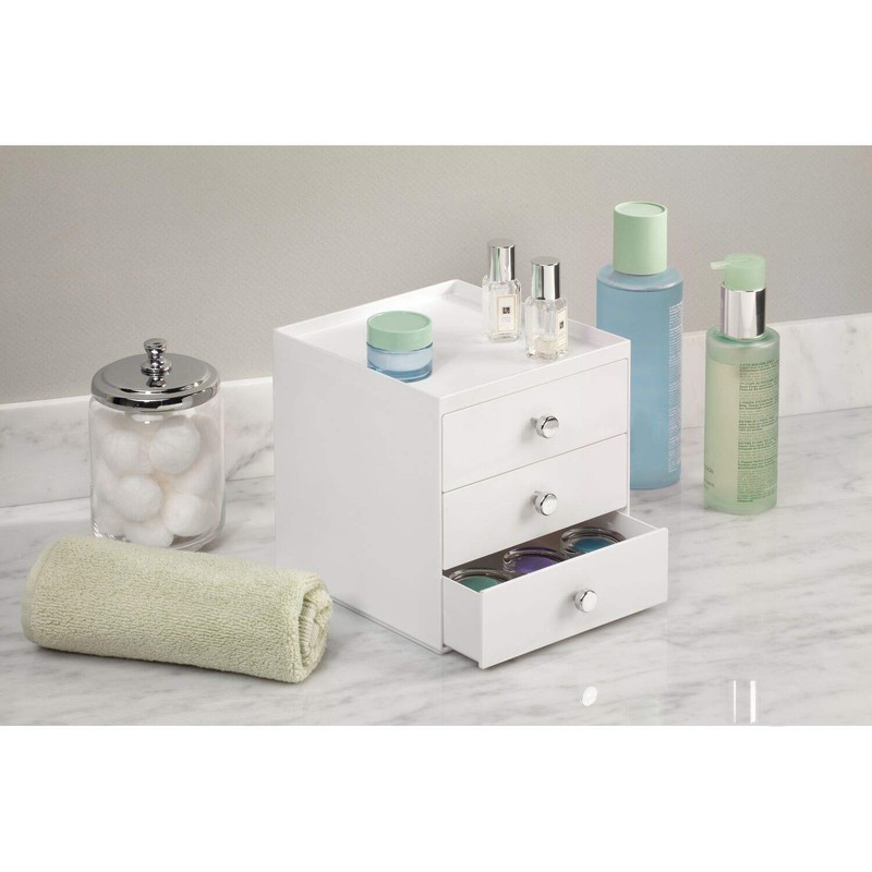 InterDesign 3-Drawer Stacking Organiser, White