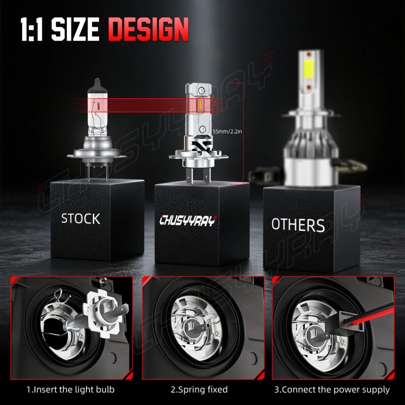 CHUSYYRAY For Smart Fortwo 2008-2015 6pc Combo LED Headlight High