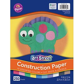 Art Street Construction Paper, 10 Colors May Vary 250 Count