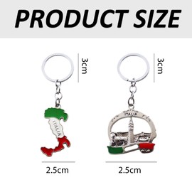 CHSZSH 2pcs Italian Keychains, Metal Keychains, Territorial Keychains, Italian Travel Souvenirs, Creative Gift Tags, Key Chain Pendant, multicoloured