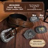 JASGOOD Western Leather Belt Strap for Men without Buckle Engraved