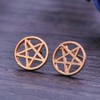 WLL Gold Silver Tiny Star Pentagram Pentacle Stud Earrings Wicca