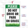 1PC Do Not Drive Or Park On Grass Sign, 12