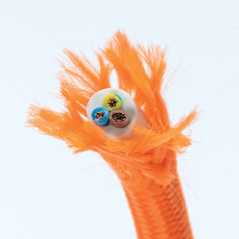 Textile Cable for Lamps, 5 m Orange, 3-Core, (3 x