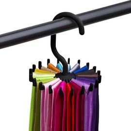 YWSHF 360 Degree Rotating Round Necktie Storage Hanger Compact Space Saving Organization Convenient Storage Lightweight Closet 20 Tie Stoppers for Men Set of 2