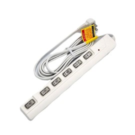 Hoshiko Shoji LED Switch with Lightning Surge, AC Power Tap, White, Star Light (6 Units 7.5 ft (2.5 m) SK-6SLED2.5W