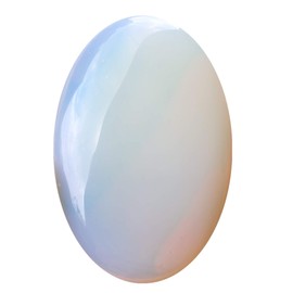 favoramulet Oval Palm Stone, Enegry Worry Pocket Stones Healing Crystal Pebble Soap Shaped, Synthetic Opalite