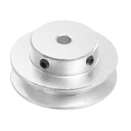 PATIKIL V-Belt Pulley, 4mm Fixed Bore 40mm Outer Dia Single Groove Pulley Wheel Aluminum Alloy V-Groove Drive Pulley for Motor Shaft 1-3MM PU Round Belt