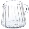 Healvian Crystal Glass Creamer Pitcher,200ml Mini Creamer Pitcher,Creative Embossed Stripe