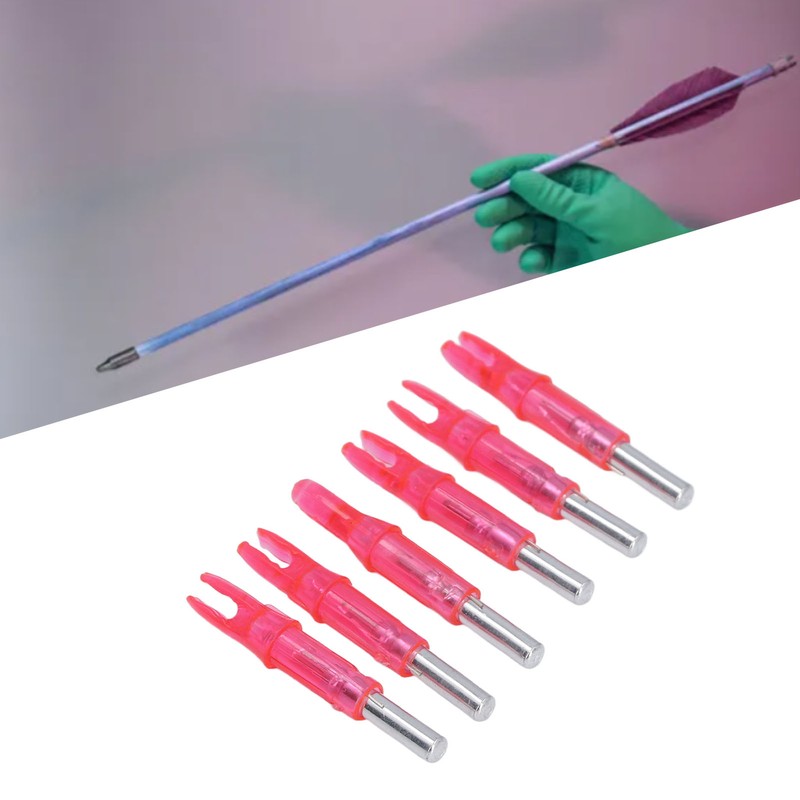 6Pcs Lighted Arrow Nocks High Visibility High Light Transmittance Waterproof