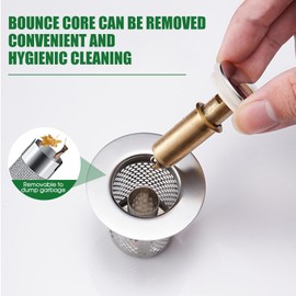 Zjclx Bathroom Sink Drain Stopper for US Universal Replacement,Pop Up Drain for Bathroom Sink with Stainless Steel Filter Basket Hair Catcher, Sink Drain Strainer for 1.34-1.45 Inch