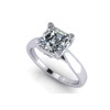 NANA Silver 8.00mm (3.00ct) Asscher Cut Zirconia Lucita Solitaire Ring-Platinum
