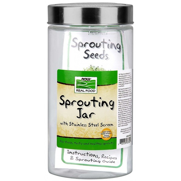 NOW Foods Glass Sprouting Jar, 1.89L