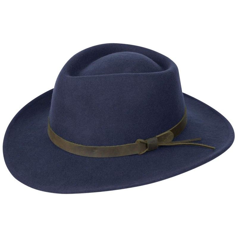 Hoggs of Fife Perth Crushable Felt Hat Navy Small BlueSmallBlue