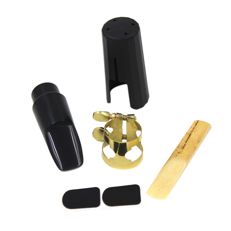 Soprano Sax Saxophone Mouthpiece Plastic with Cap Metal Buckle Reed
