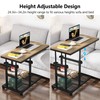 Tribesigns Height Adjustable C Table with Wheels, Mobile Couch Snack
