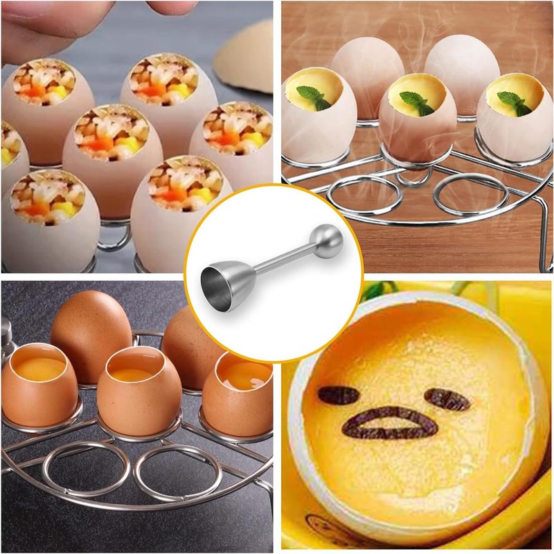 WUBAYI Egg Topper Stainless Steel - Egg Cracker for Boiled