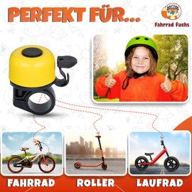Children's Bicycle Bell - Yellow - Colourful Bicycle Bell Girls, Bicycle Bell Children's Bike, Bell Bicycle Children and Balance Bike - Rings Loud, Easy Assembly