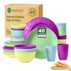 Homienly 40-Piece Kichen Dinnerware Set, Wheat Straw Dinnerware Set, Plates,