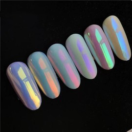 Aurora 10g/lot 오로라 인어 크롬 네일 안료 [06 회색] 10g/lot Aurora Mermaid Chrome Nail Pigment [06 Gray]