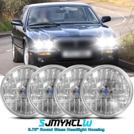 SJMYXCLW 4Pcs 5.75" 5-3/4 inch Round Headlights High Low Beam For Jaguar XJ XJR XJ8