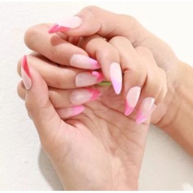 Paintlab Uñas Press On Paintlab 24 Uñas Frances En Rosa Con Pegamen