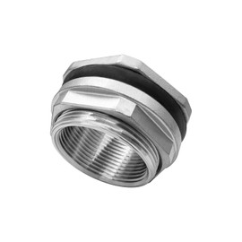 Fitvell 304 Stainless Steel Bulkhead Water Tank Fitting 1.25" Female Thread Compression Bulkhead Adapter Thru-bulk Connector with Gasket for Bathtub and Sink