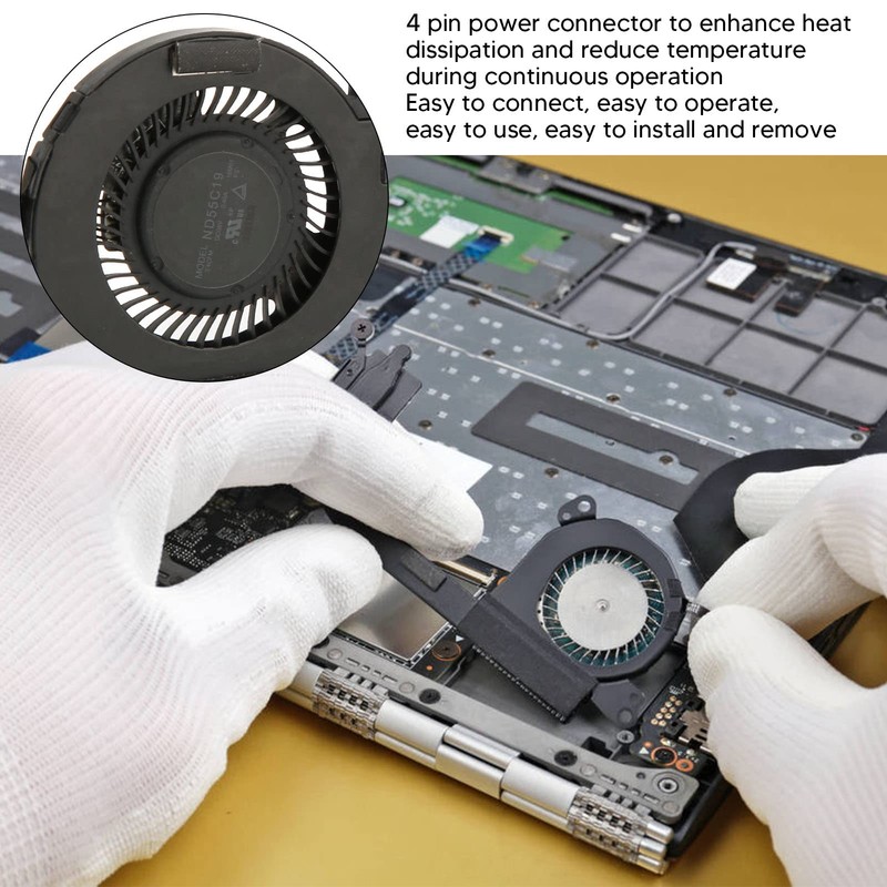 XPS13 CPU Cooling Fan 4 Pin Replacement Laptop CPU Cooling