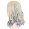 Yan Dream Women Medium Long Wavy Blonde Blue Gradient Cosplay