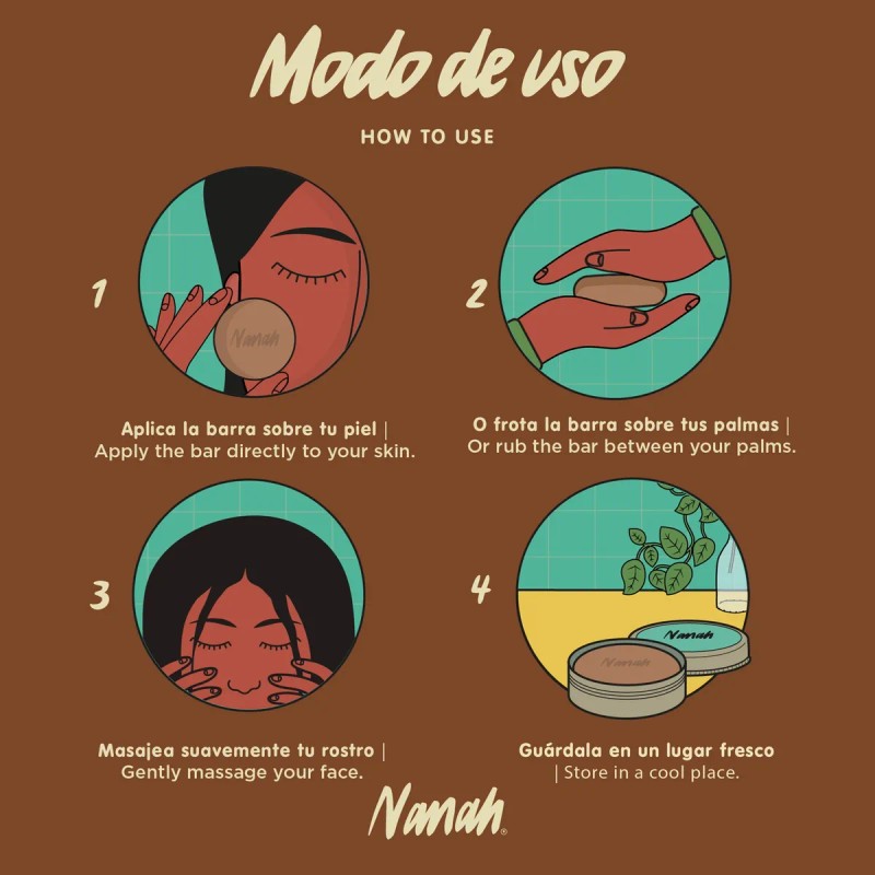 Nanah Crema Facial Natural Tepezcohuite Barra Fat Acne Día Noche