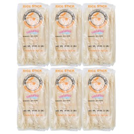 Thai Rice Stick Noodle, Pad Thai Style,XL-10mm,16 Ounce Each, Pack of 6