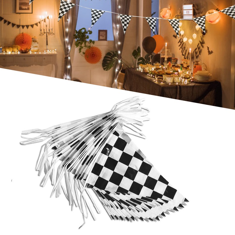 60m PE Black and White Checkered Racing Flag F1 Racing
