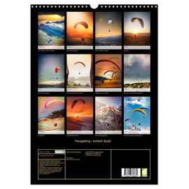 Paragliding - einfach Spaß (Wandkalender 2026 DIN A3 hoch), CALVENDO Monatskalender: Paragliding - schweben ohne Grenzen. (CALVENDO Sport)