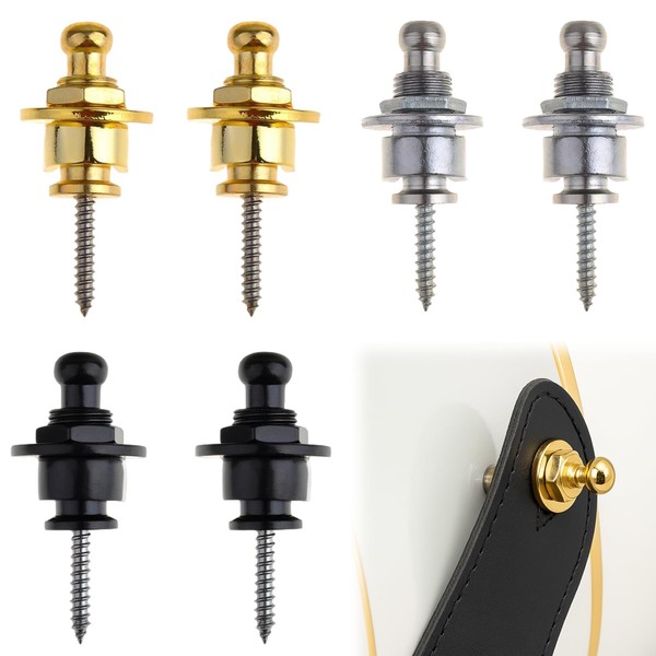 6 Pcs Guitar Strap Locks, Strap Lock Set Buttons Security