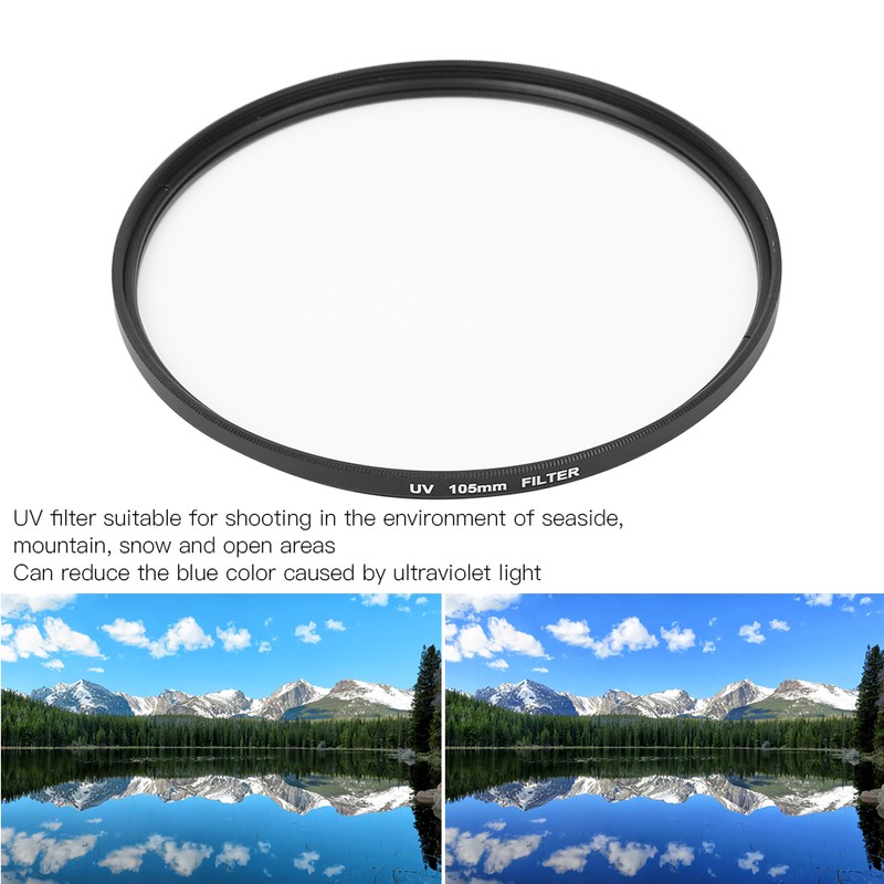 Optical Glass Lightweight 105mm UV Lens Filter Accessory for Canon/Nikon/Sony