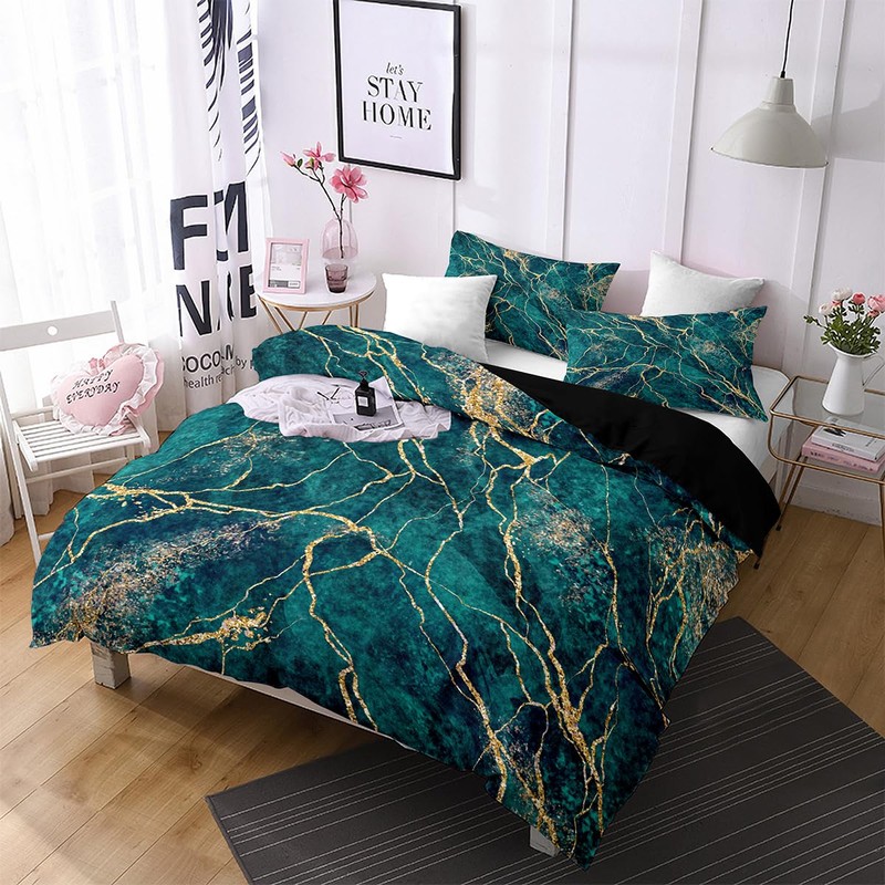 Luowei Marble Bed Linen 155 x 220 cm 3D Golden
