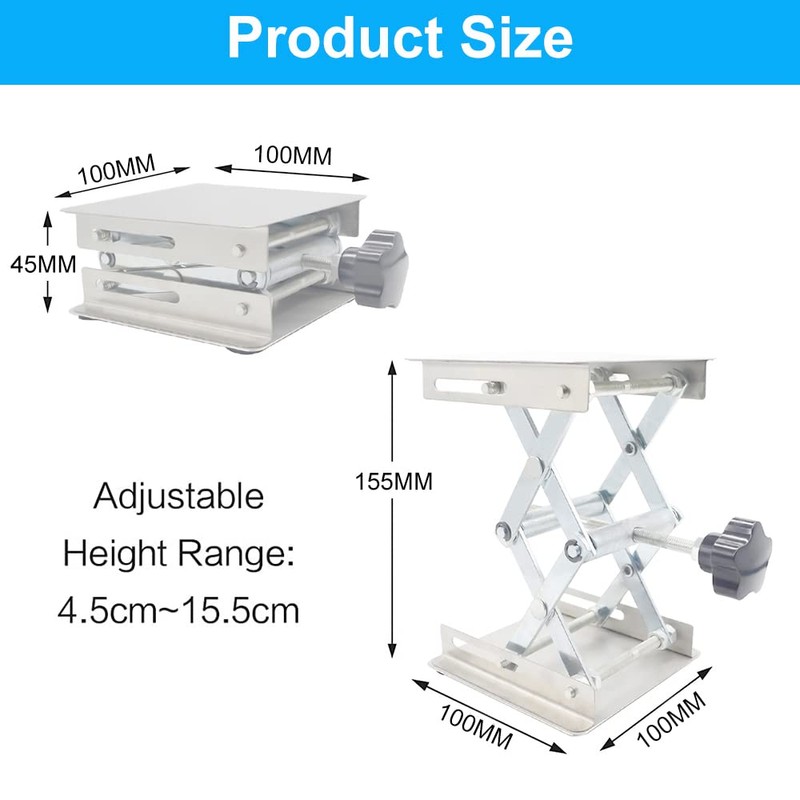 Stainless Steel Lab Jack Stand, Table Lift Laboratory Jack Platform,