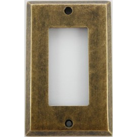 Classic Accents Aged (Matte) Antique Brass 1 Gang GFI/Rocker Wall Plate