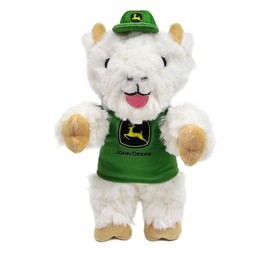 JohnDeere Goat Plush Toy for Dogs and Cats with Squeaker, Wearing a John Deere Jersey! Safe, Fun & Sporty Goat Shaped Dog Chew Toy, Interactive Pet Toy, Plush Teddy Bear for Pets